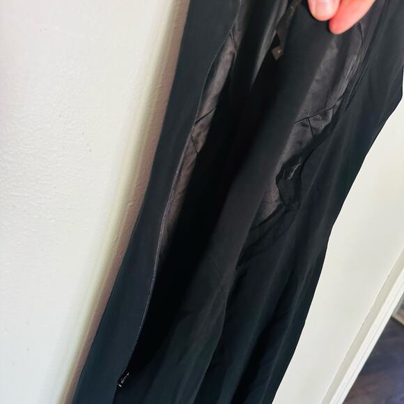 THEIA Women's Black Matte Mesh Cut Out Back Fitted Gown Maxi Dress Size 4 - Picture 12 of 16